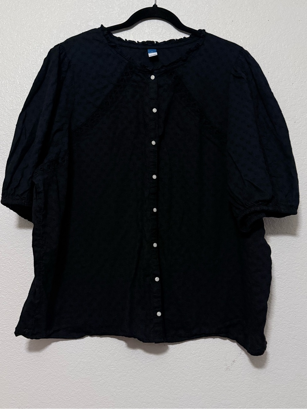 Old navy Black Button-Front Short-Sleeve Shirt 0189